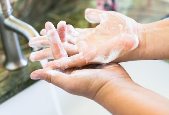 washing hands